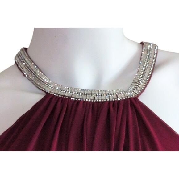 Madison James Jeweled Halter Evening Gown Dress 2 Elegant Sophisticated Event - Picture 6 of 7